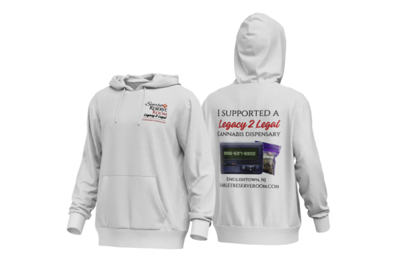 Legacy 2 Legal Hoodie White - Englishtown New Jersey - Scarlet Reserve Room Legacy 2 Legal Dispensary